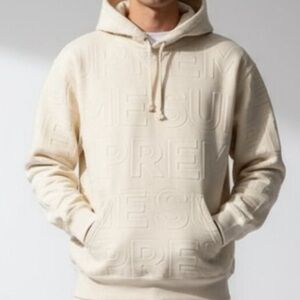 Authentic Supreme Beige Embossed Hoodie